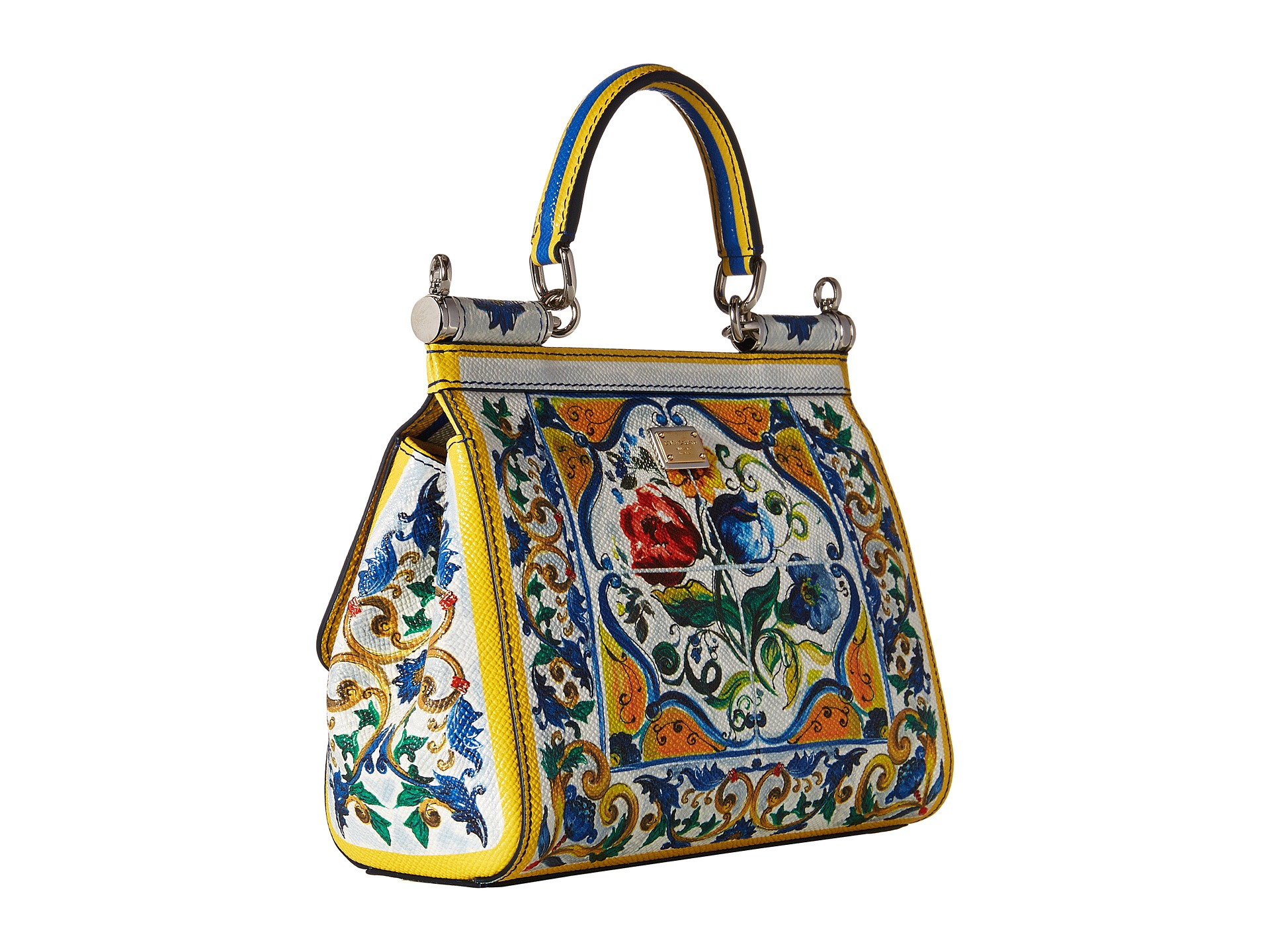 Dolce & Gabbana Leather Maiolica Ceramic Print Sicily Bag - Lyst